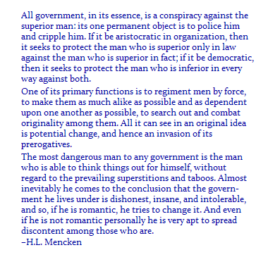 H.L. Mencken on government