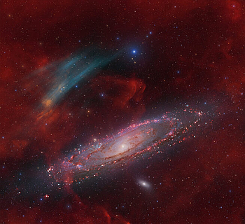 Ionized Oxygen Cloud Next to Andromeda Galaxy